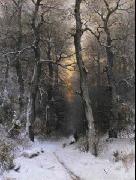 unknow artist Sunset in the Forest France oil painting artist